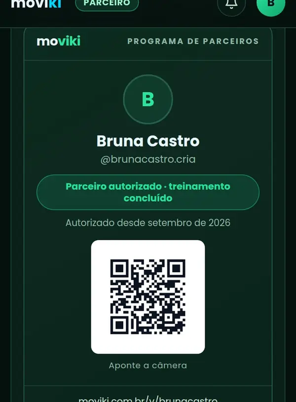 Crachá de parceiro com QR Code